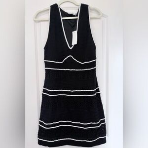 NWT Abercrombie & Fitch Black Crochet Dress with White Trim